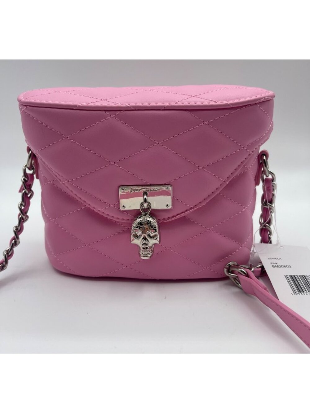 NWT Betsey Johnson Xoviola Pink Quilted Crossbody Purse Sugar Skull Bag Faux